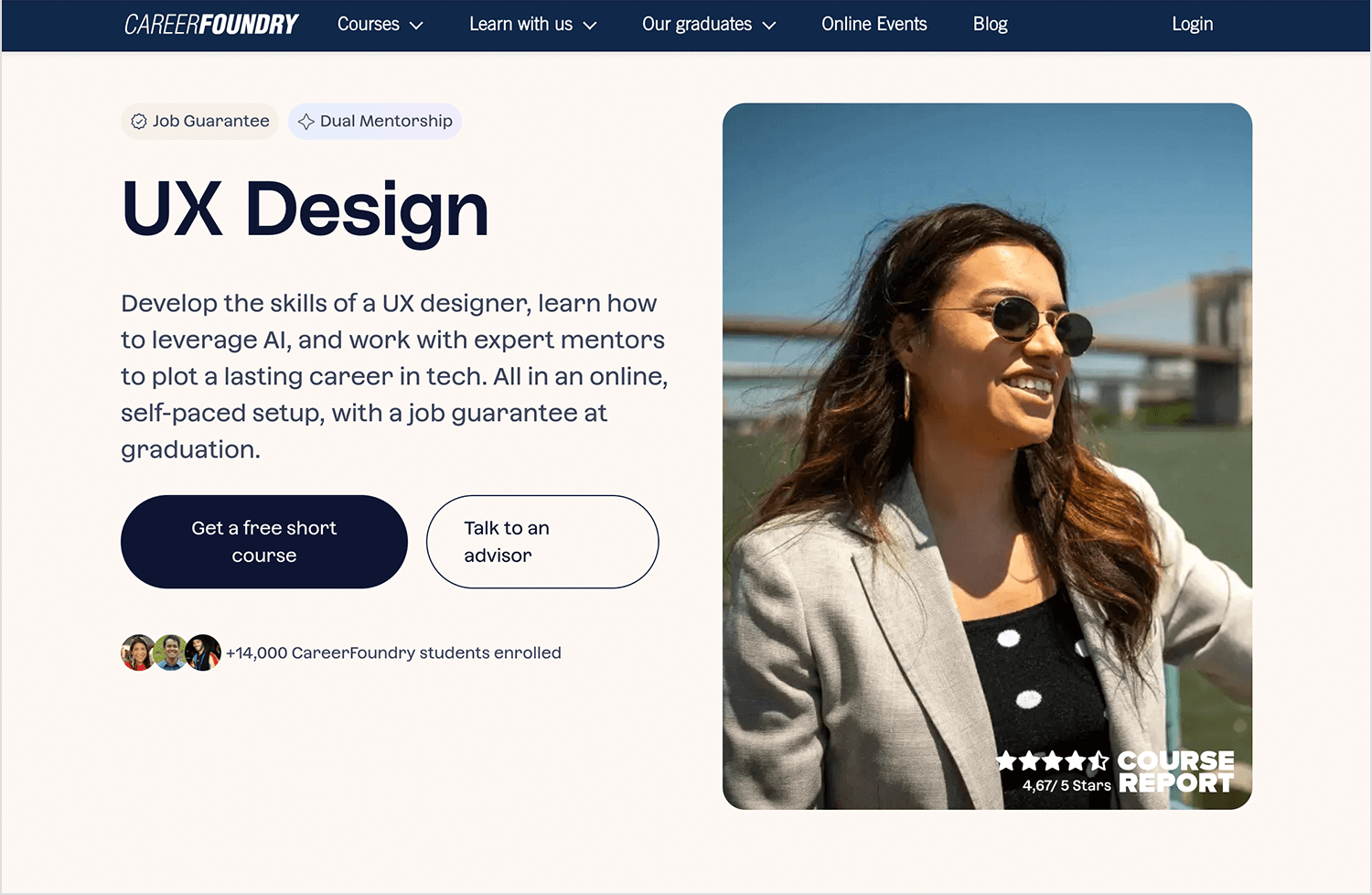 Online UI/UX design course at CareerFoundry
