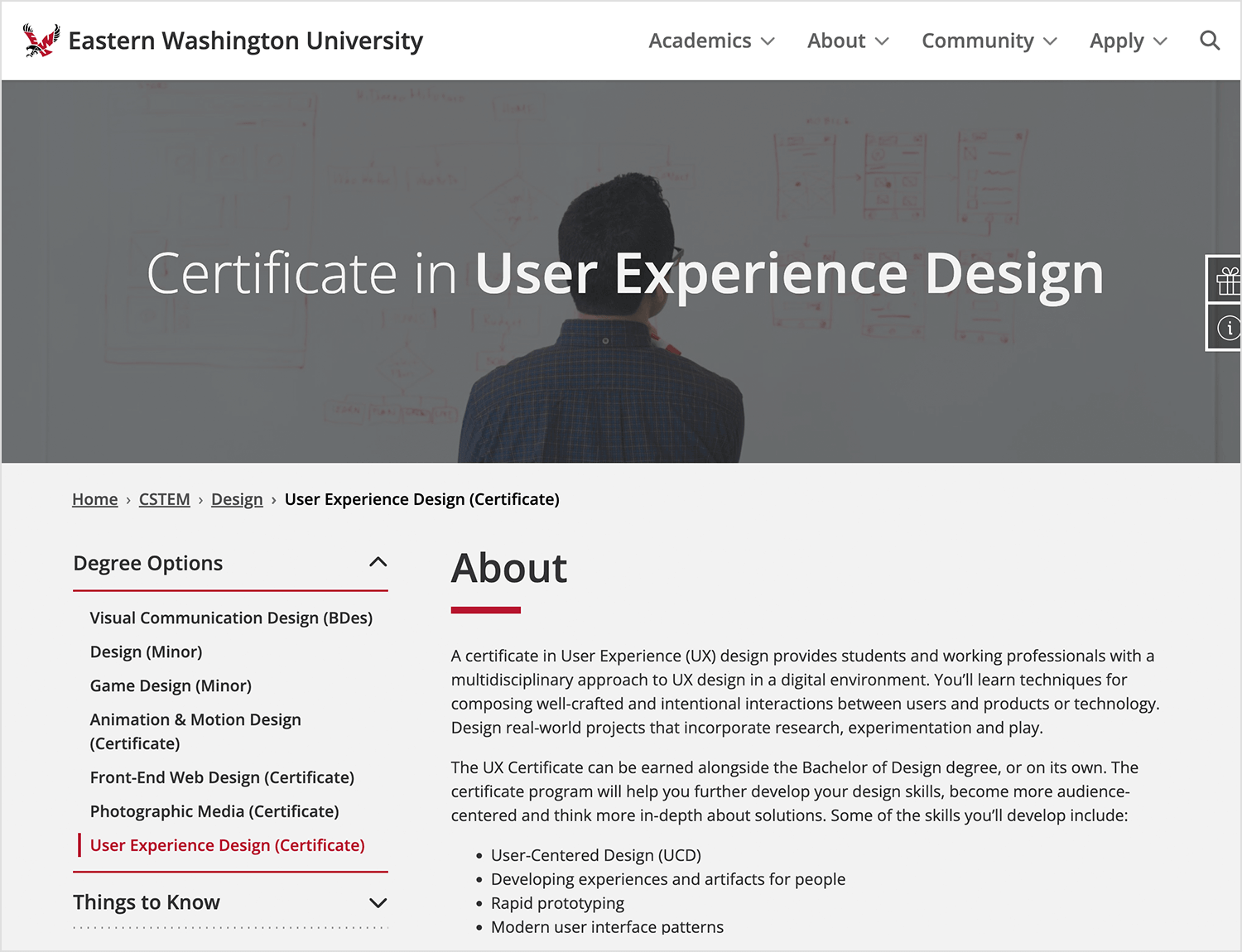 ux design course eastern washington university