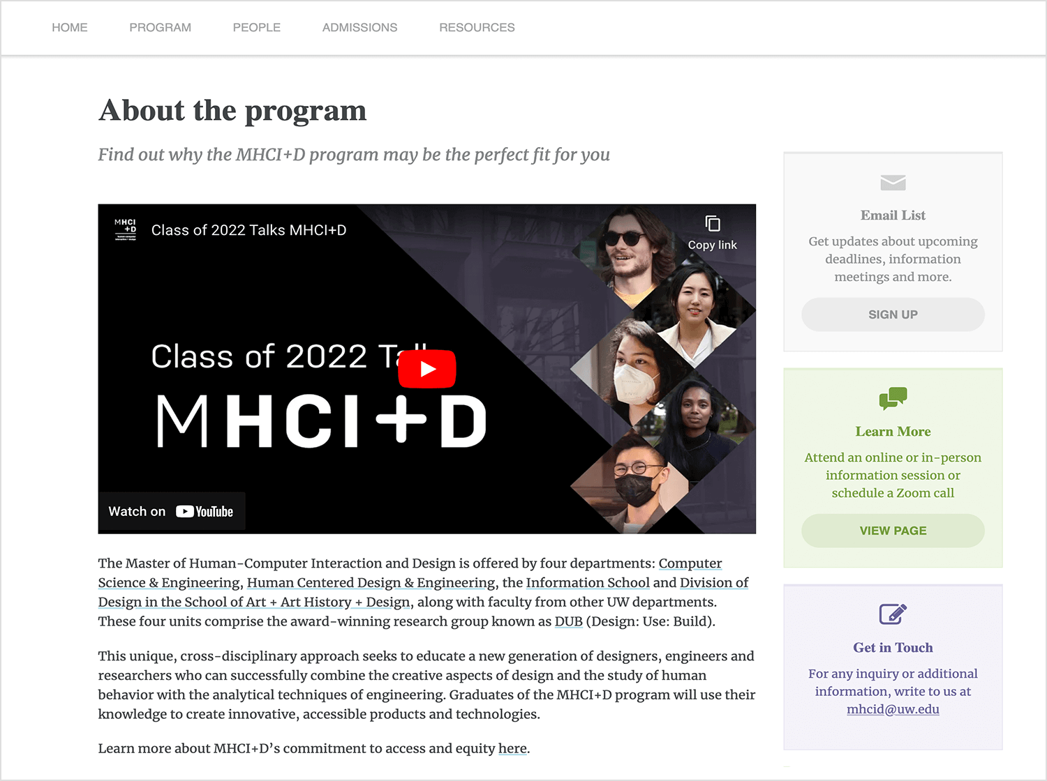 masters degree in human interaction design at seattle